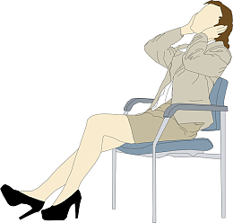 卡通头痛的商务女士矢量