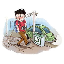 漫画随地吐痰的男人