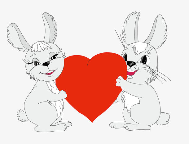 两只兔子表情包图片