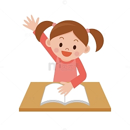 举手的女学生