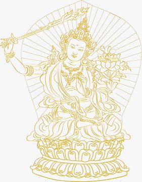 的文珠菩萨png泥释迦菩萨png金色菩萨像矢量图aipng黄金菩萨佛像印章