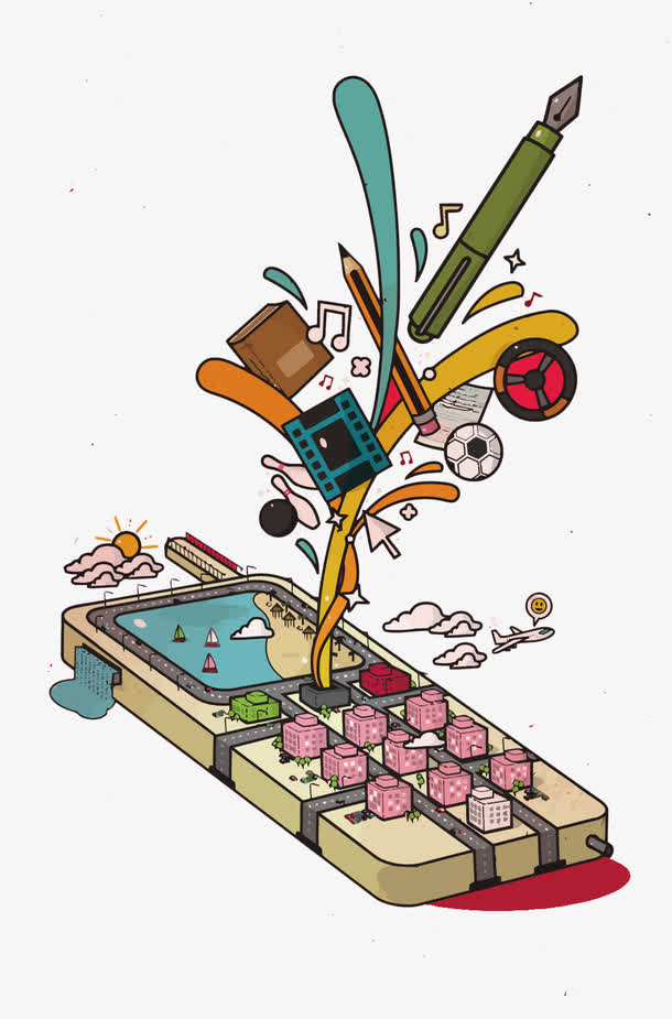 矢量多功能手机创意图