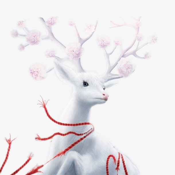 圣诞白色小麋鹿
