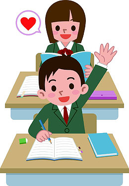 举手发言的学生