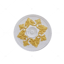 产品实物带金花纹石膏线条圆形板