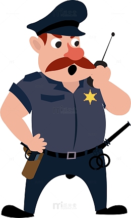 手拿对讲机警察
