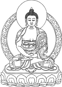 线描黑白佛菩萨