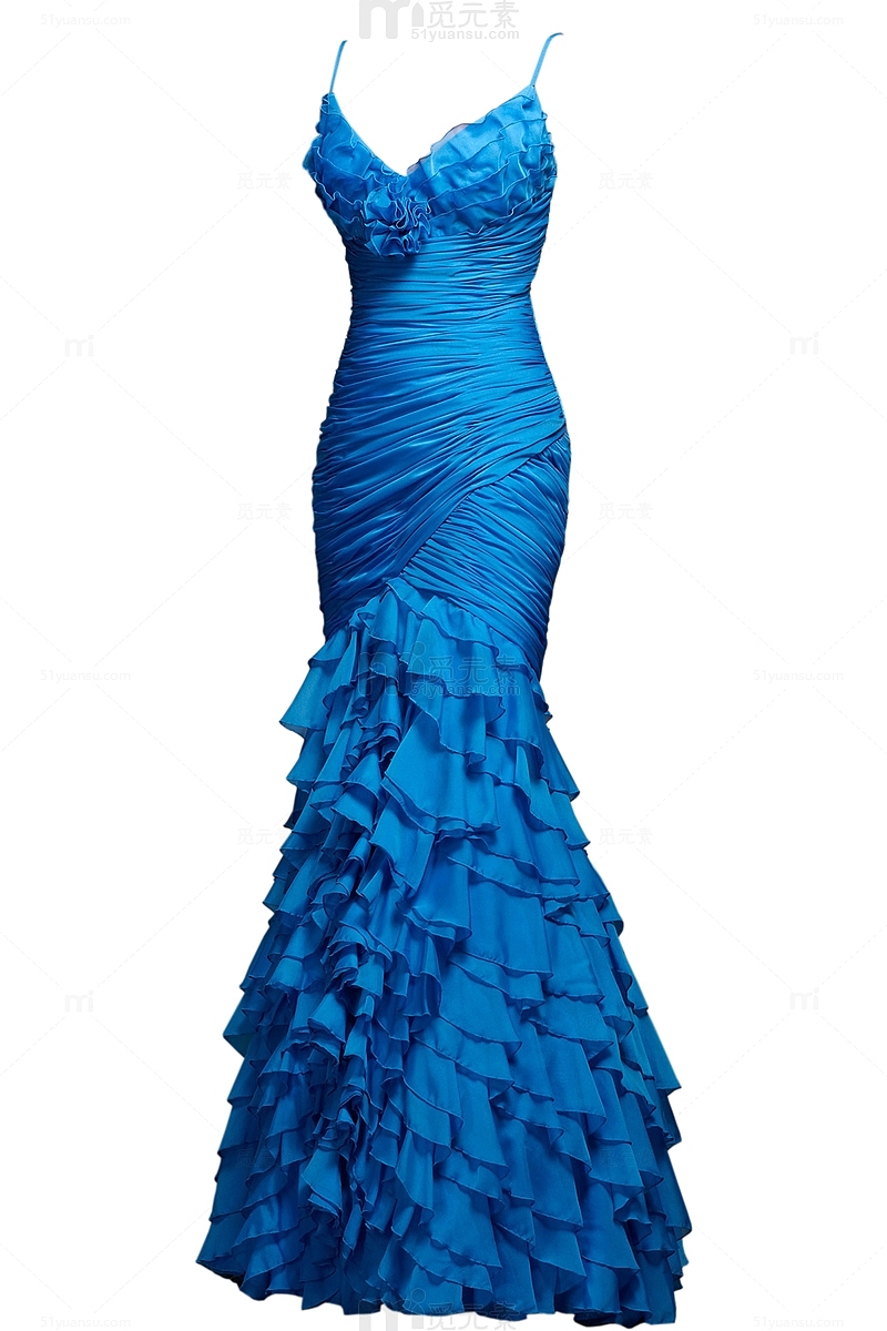 蓝色优雅长裙