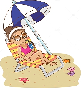 沙滩度假的女孩