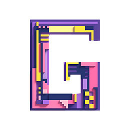 像素拼接字母Gc4d创意英文G