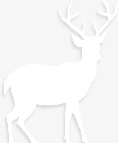 白色麋鹿剪影