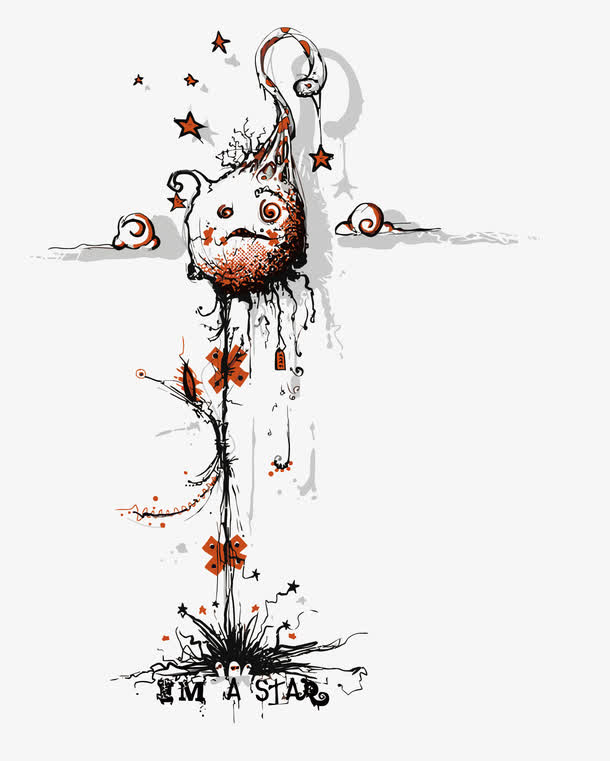 矢量非主流印花素材免费下载_觅元素