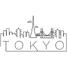 东京市线条剪影