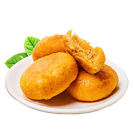 一盘美味的肉松饼