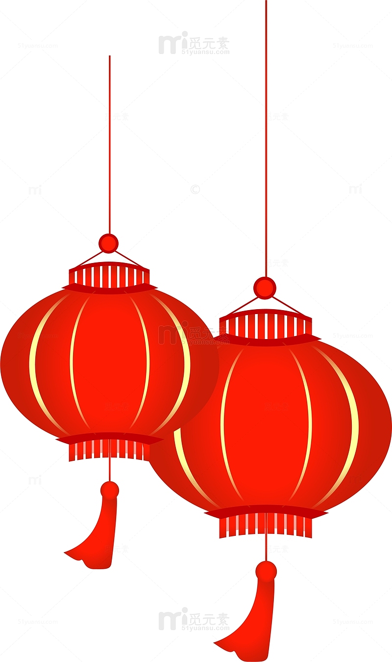 红色中国风灯笼挂饰