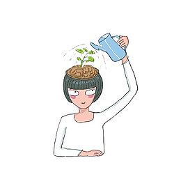 浇水的女孩
