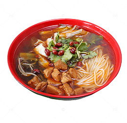 产品实物酱肉麻辣米线
