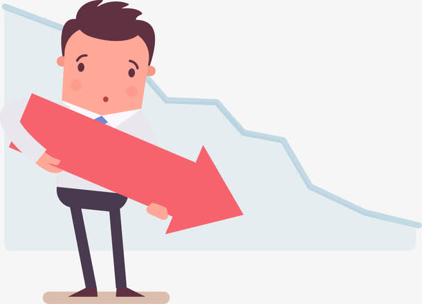 矢量手绘下滑的指数