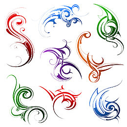 精美时尚花纹卷纹设计矢量素材