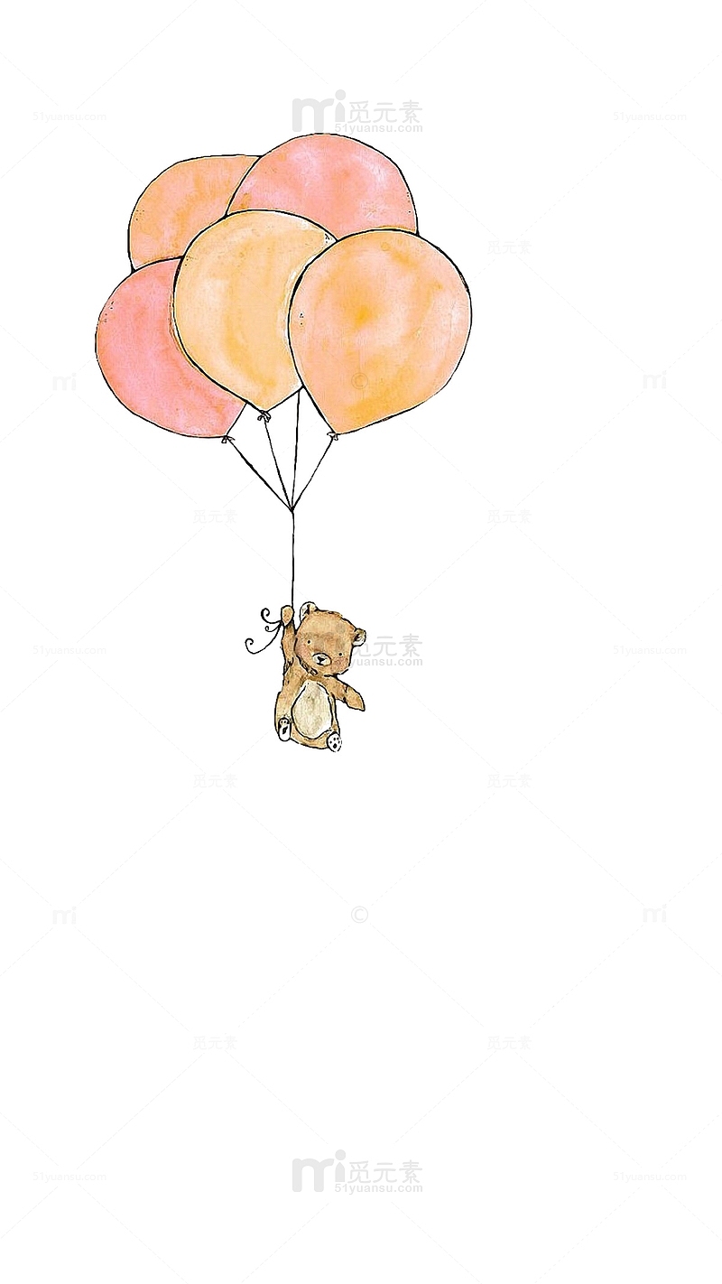 小熊的气球图片素材