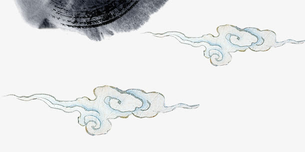 水墨祥云装饰元素免抠素材免费下载_觅元素51yuansu.com