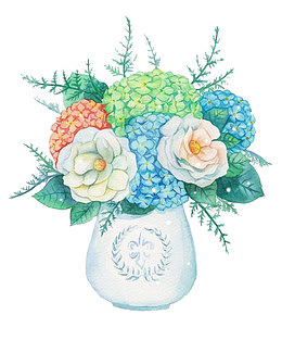 水彩鲜花