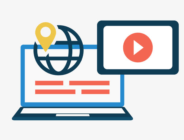 矢量扁平化笔记本电脑