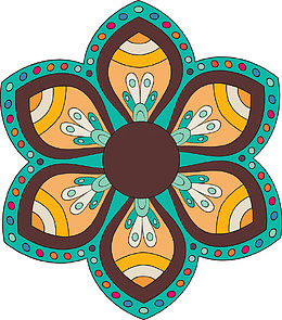 蓝色民族风花纹