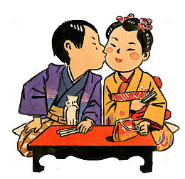 卡通日本情侣