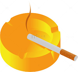 黄色燃烧的烟头