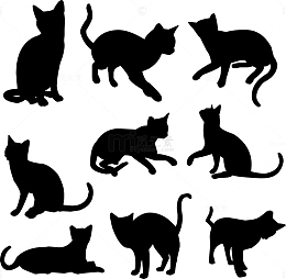 可爱猫咪剪影