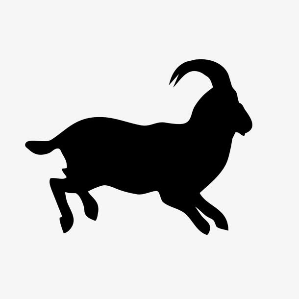 黑色羊剪影