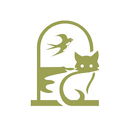 猫和燕子图案的标志