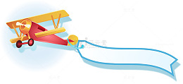 卡通双翼飞机