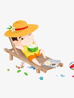 晒太阳卡通素材-晒太阳卡通png图片下载-觅元素