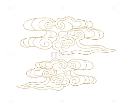 线描金色的祥云矢量图