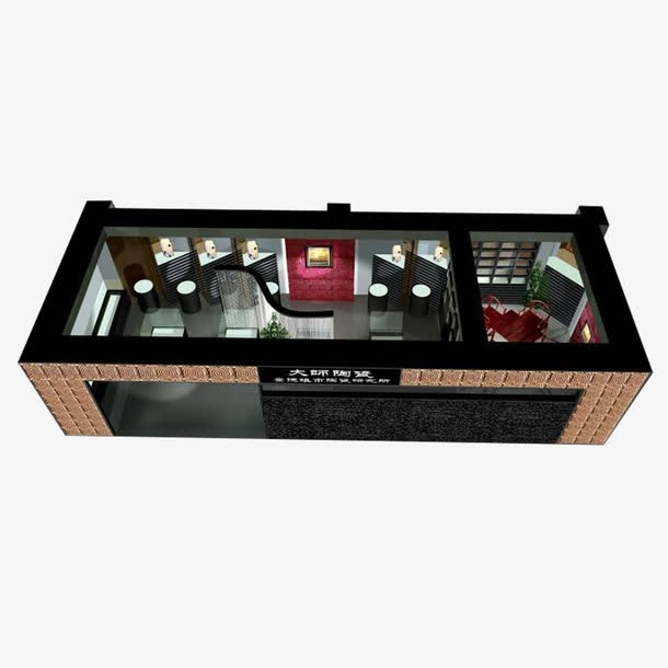 俯视3d展厅效果图