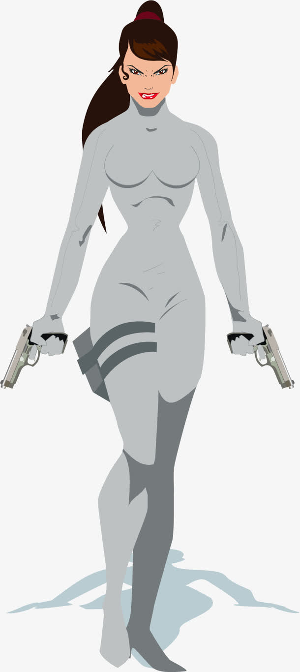 矢量手绘女杀手