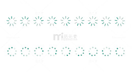 矢量清新简约墨绿色圆形缓冲图标