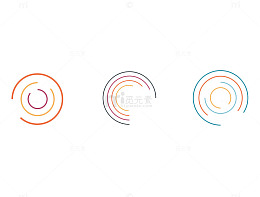 矢量三款创意同心圆造型加载图标