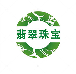 圆形印花图案的翡翠珠宝标志