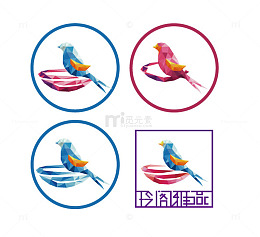 燕子和鸟窝一组标志图案