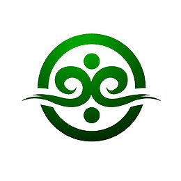 圆形祥云对称翡翠标志