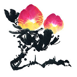 水墨画桃子60大寿