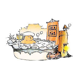 泡日本温泉的男人图片素材