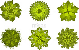 矢量花盆俯视图