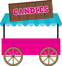 卡通售卖甜品的摊位