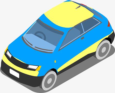小汽车俯视图卡通素材_小汽车俯视图卡通图片元素-觅元素