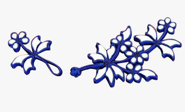 紫蓝色花型盘扣免抠素材免费下载 觅元素51yuansu Com