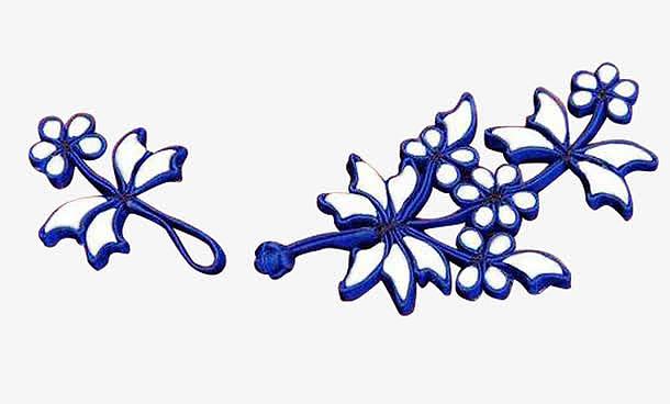 紫蓝色花型盘扣免抠素材免费下载 觅元素51yuansu Com